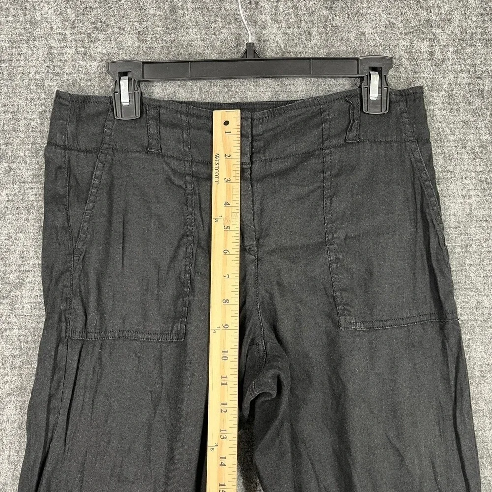 Ann‎ Taylor Loft Linen Blend Utility Cargo Pants Straight Crop Pockets 4 Womens